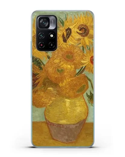 Чехол Подсолнухи (Ван Гог Винсент) силиконовый для Xiaomi Poco M4 Pro 5G