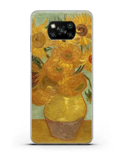 Чехол Подсолнухи (Ван Гог Винсент) силиконовый для Xiaomi Poco X3 Pro