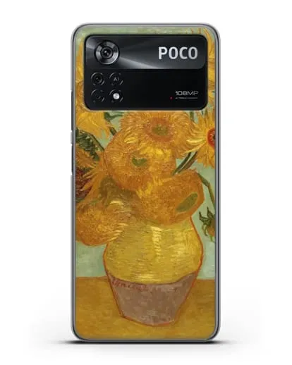Чехол Подсолнухи (Ван Гог Винсент) силиконовый для Xiaomi Poco X4 Pro