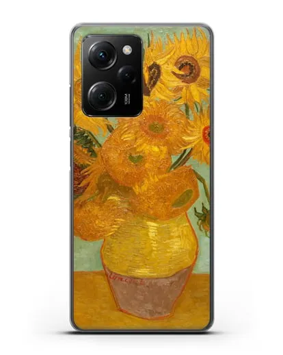 Чехол Подсолнухи (Ван Гог Винсент) силиконовый для Xiaomi Poco X5 Pro