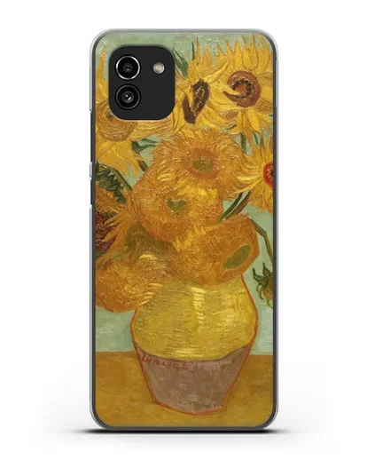 Чехол Подсолнухи (Ван Гог Винсент) силиконовый для Samsung Galaxy A03 [SM-A035]