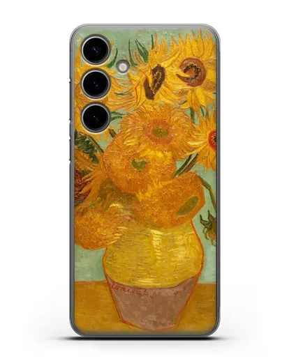 Чехол Подсолнухи (Ван Гог Винсент) силиконовый для Samsung Galaxy S24 Plus