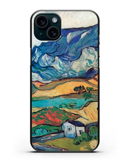Чехол Альпий, горный пейзаж близ Сен-Реми (Ван Гог Винсент) силиконовый для iPhone 15 Plus