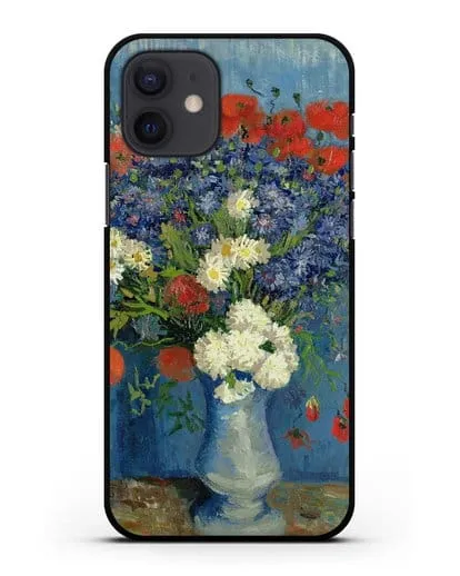 Чехол Ваза с васильками и маками (Ван Гог Винсент) силиконовый для iPhone 12