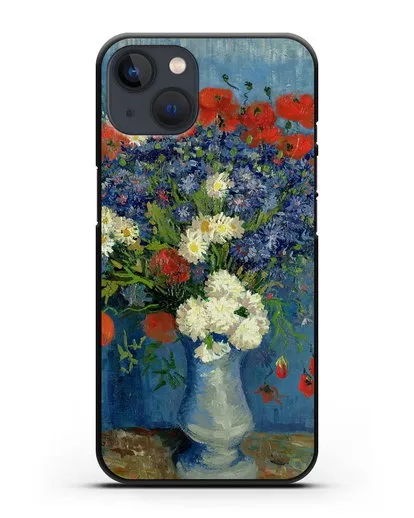 Чехол Ваза с васильками и маками (Ван Гог Винсент) силиконовый для iPhone 13