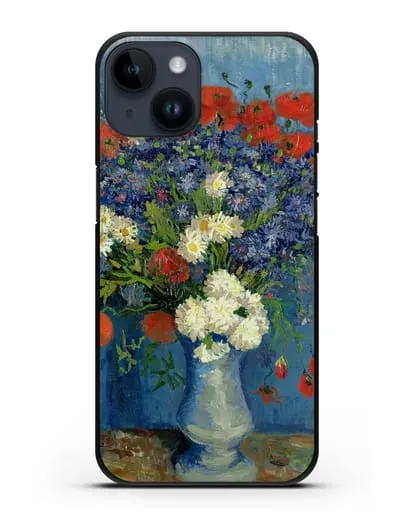Чехол Ваза с васильками и маками (Ван Гог Винсент) силиконовый для iPhone 14