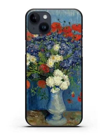 Чехол Ваза с васильками и маками (Ван Гог Винсент) силиконовый для iPhone 14 Plus