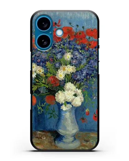 Чехол Ваза с васильками и маками (Ван Гог Винсент) силиконовый для iPhone 16