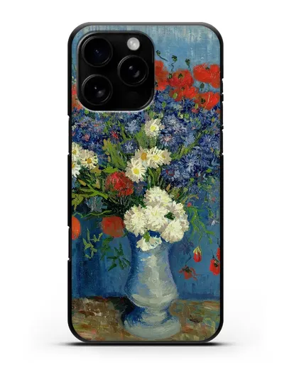 Чехол Ваза с васильками и маками (Ван Гог Винсент) силиконовый для iPhone 16 Pro Max
