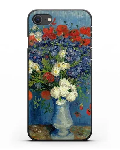 Чехол Ваза с васильками и маками (Ван Гог Винсент) силиконовый для iPhone SE 2020
