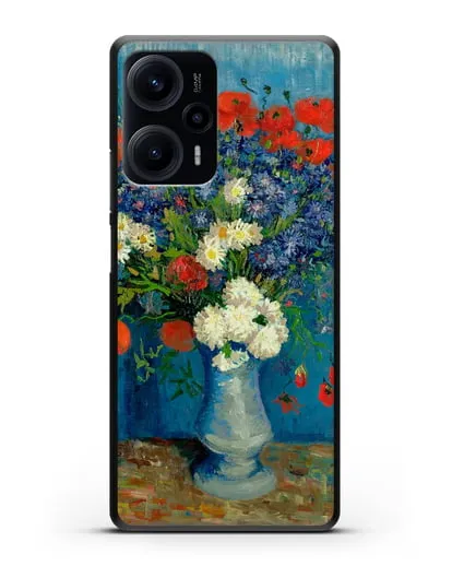 Чехол Ваза с васильками и маками (Ван Гог Винсент) силиконовый для Xiaomi Poco F5