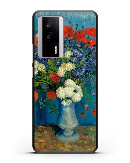 Чехол Ваза с васильками и маками (Ван Гог Винсент) силиконовый для Xiaomi Poco F5 Pro
