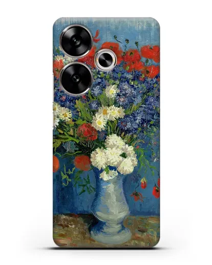 Чехол Ваза с васильками и маками (Ван Гог Винсент) силиконовый для Xiaomi Poco F6