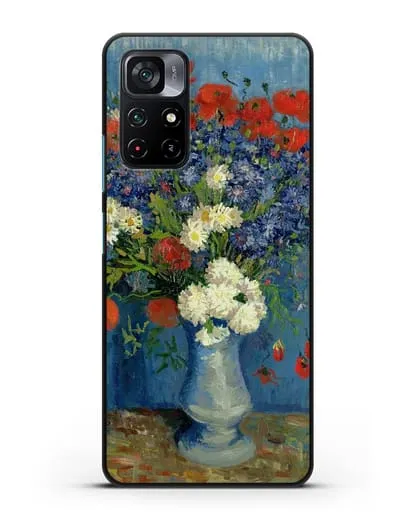 Чехол Ваза с васильками и маками (Ван Гог Винсент) силиконовый для Xiaomi Poco M4 Pro 5G