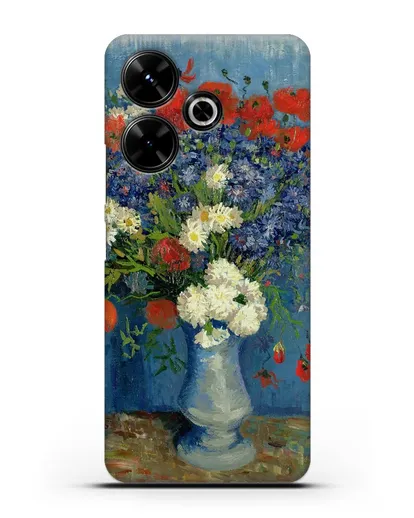 Чехол Ваза с васильками и маками (Ван Гог Винсент) силиконовый для Xiaomi Poco M6