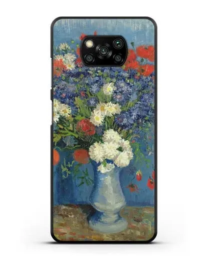 Чехол Ваза с васильками и маками (Ван Гог Винсент) силиконовый для Xiaomi Poco X3