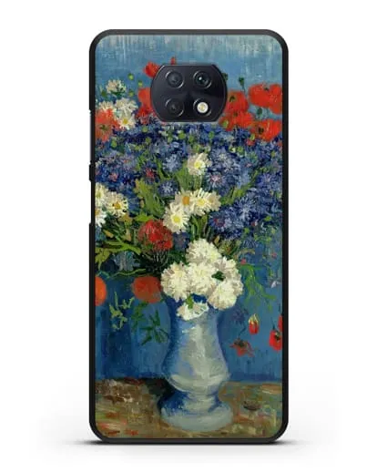 Чехол Ваза с васильками и маками (Ван Гог Винсент) силиконовый для Xiaomi Redmi Note 9T