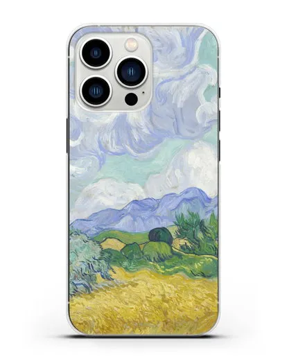 Чехол Пшеничное поле с кипарисами (Ван Гог Винсент) силиконовый для iPhone 13 Pro