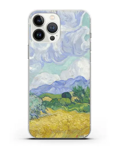 Чехол Пшеничное поле с кипарисами (Ван Гог Винсент) силиконовый для iPhone 13 Pro Max