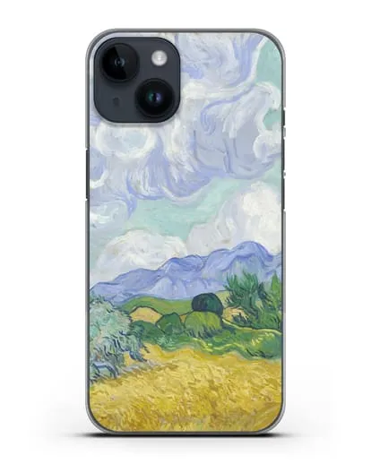 Чехол Пшеничное поле с кипарисами (Ван Гог Винсент) силиконовый для iPhone 14