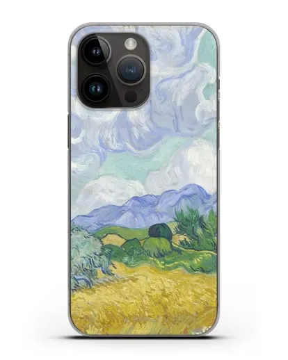 Чехол Пшеничное поле с кипарисами (Ван Гог Винсент) силиконовый для iPhone 14 Pro Max