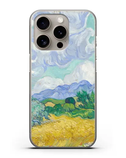 Чехол Пшеничное поле с кипарисами (Ван Гог Винсент) силиконовый для iPhone 15 Pro