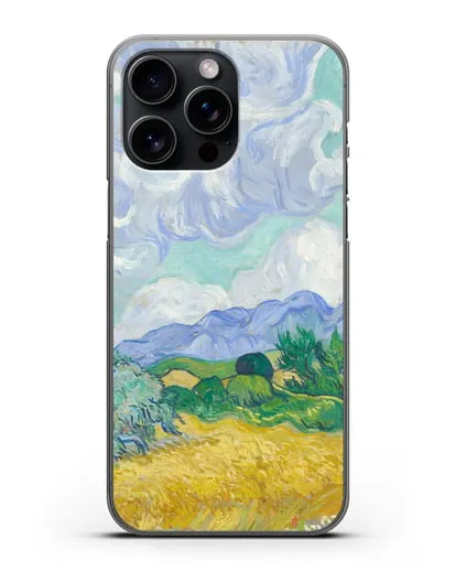 Чехол Пшеничное поле с кипарисами (Ван Гог Винсент) силиконовый для iPhone 15 Pro Max
