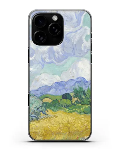 Чехол Пшеничное поле с кипарисами (Ван Гог Винсент) силиконовый для iPhone 16 Pro Max