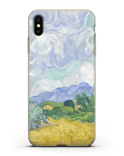 Чехол Пшеничное поле с кипарисами (Ван Гог Винсент) силиконовый для iPhone XS Max