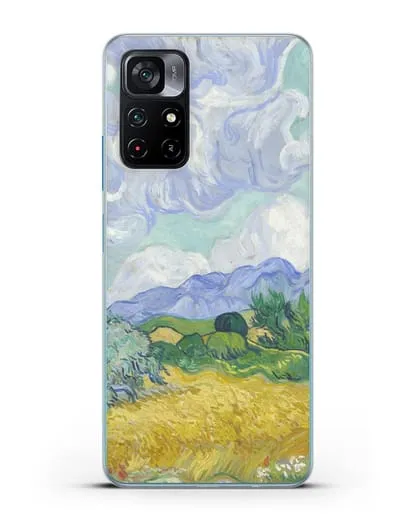 Чехол Пшеничное поле с кипарисами (Ван Гог Винсент) силиконовый для Xiaomi Poco M4 Pro 5G