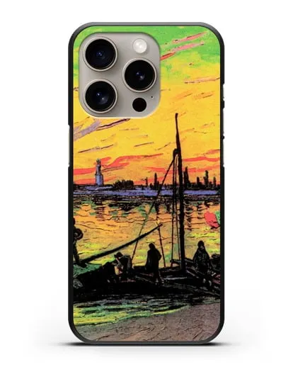 Чехол Угольные баржи (Ван Гог Винсент) силиконовый для iPhone 15 Pro