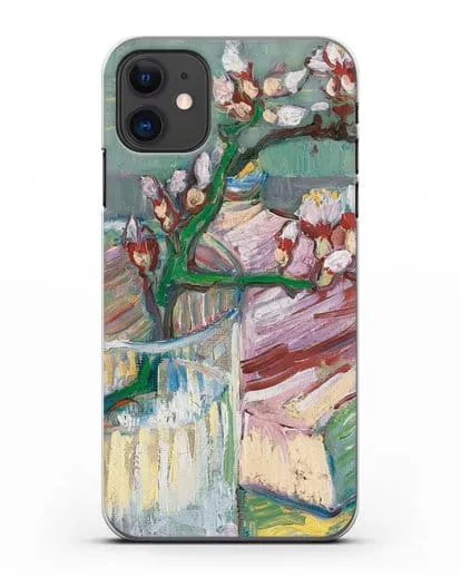 Чехол Ветка цветущего миндаля в стакане и книга (Ван Гог Винсент) силиконовый для iPhone 11