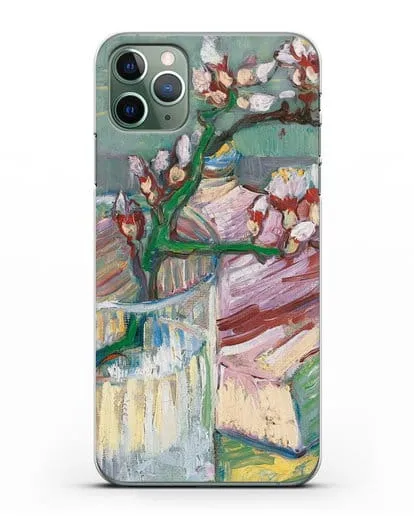 Чехол Ветка цветущего миндаля в стакане и книга (Ван Гог Винсент) силиконовый для iPhone 11 Pro Max
