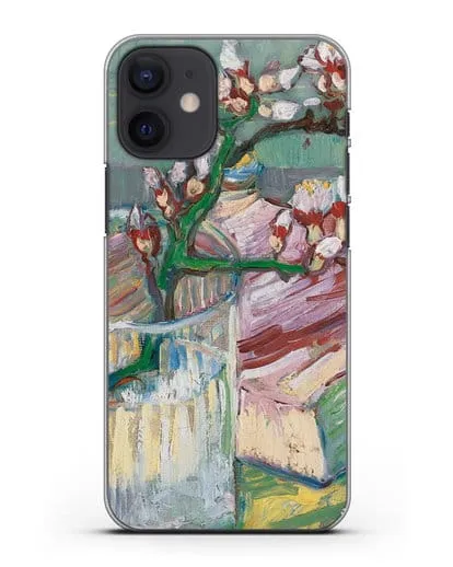 Чехол Ветка цветущего миндаля в стакане и книга (Ван Гог Винсент) силиконовый для iPhone 12 mini