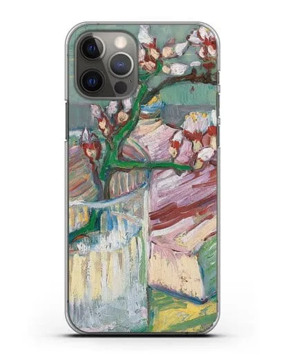 Чехол Ветка цветущего миндаля в стакане и книга (Ван Гог Винсент) силиконовый для iPhone 12 Pro