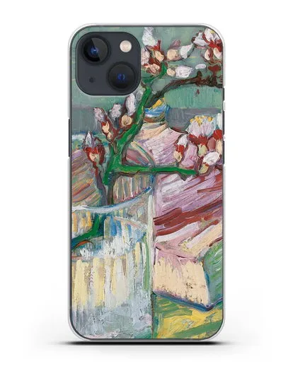 Чехол Ветка цветущего миндаля в стакане и книга (Ван Гог Винсент) силиконовый для iPhone 13 Mini