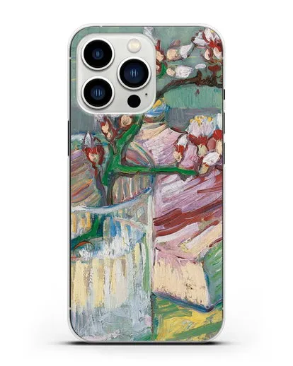 Чехол Ветка цветущего миндаля в стакане и книга (Ван Гог Винсент) силиконовый для iPhone 13 Pro