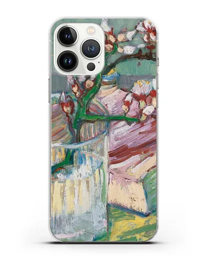Чехол Ветка цветущего миндаля в стакане и книга (Ван Гог Винсент) силиконовый для iPhone 13 Pro Max