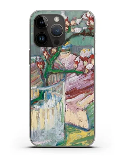 Чехол Ветка цветущего миндаля в стакане и книга (Ван Гог Винсент) силиконовый для iPhone 14 Pro Max