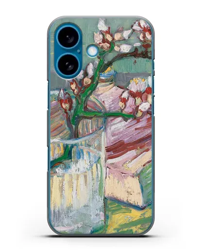 Чехол Ветка цветущего миндаля в стакане и книга (Ван Гог Винсент) силиконовый для iPhone 16