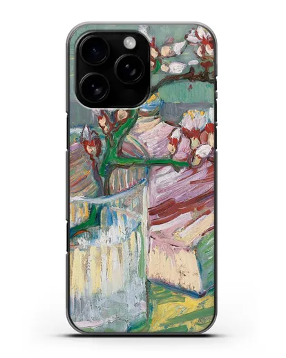 Чехол Ветка цветущего миндаля в стакане и книга (Ван Гог Винсент) силиконовый для iPhone 16 Pro Max