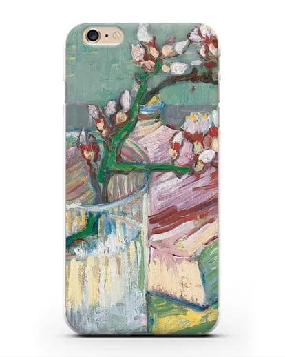 Чехол Ветка цветущего миндаля в стакане и книга (Ван Гог Винсент) силиконовый для iPhone 6s Plus