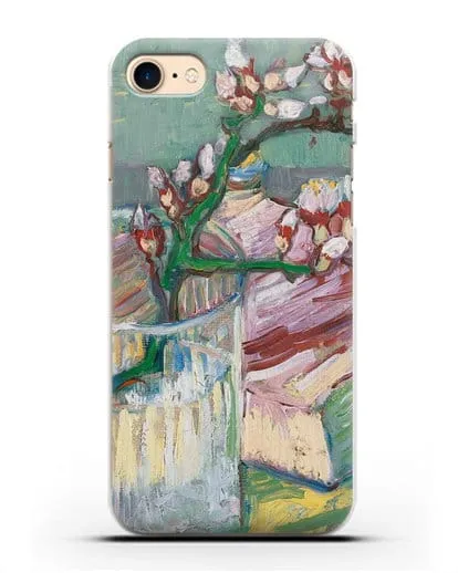 Чехол Ветка цветущего миндаля в стакане и книга (Ван Гог Винсент) силиконовый для iPhone 8