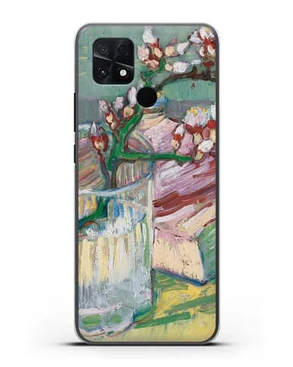 Чехол Ветка цветущего миндаля в стакане и книга (Ван Гог Винсент) силиконовый для Xiaomi Poco C40