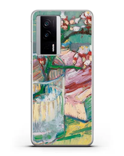 Чехол Ветка цветущего миндаля в стакане и книга (Ван Гог Винсент) силиконовый для Xiaomi Poco F5 Pro