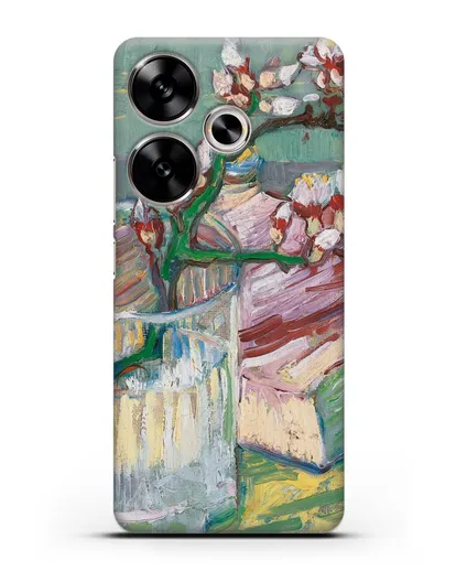 Чехол Ветка цветущего миндаля в стакане и книга (Ван Гог Винсент) силиконовый для Xiaomi Poco F6