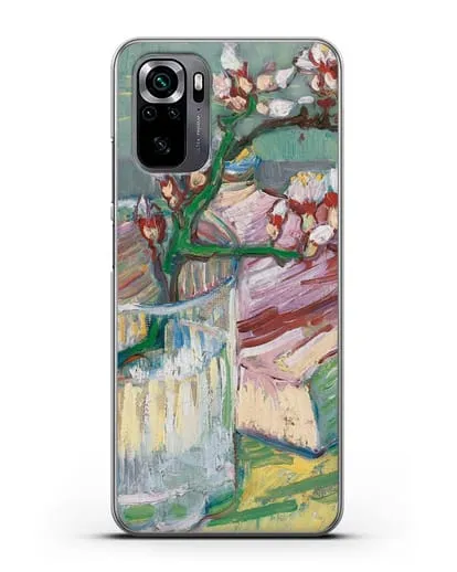 Чехол Ветка цветущего миндаля в стакане и книга (Ван Гог Винсент) силиконовый для Xiaomi Poco M5s