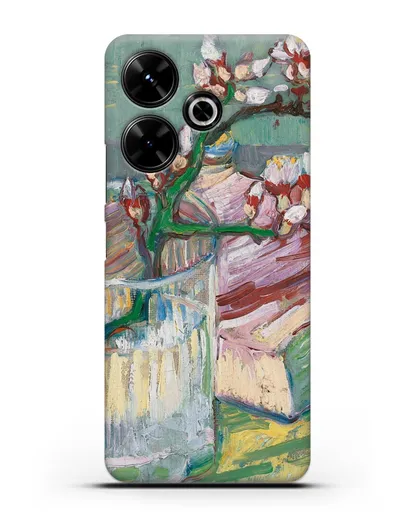 Чехол Ветка цветущего миндаля в стакане и книга (Ван Гог Винсент) силиконовый для Xiaomi Poco M6