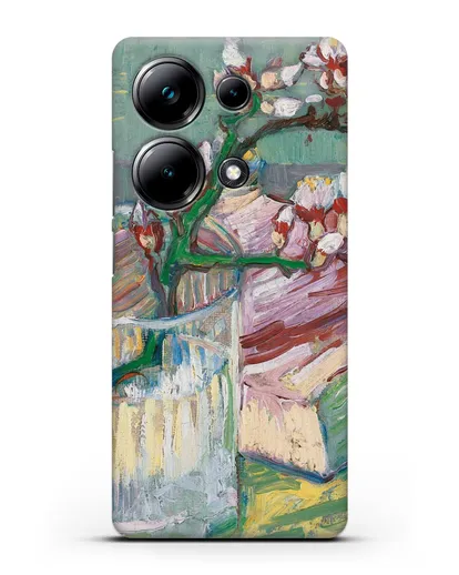 Чехол Ветка цветущего миндаля в стакане и книга (Ван Гог Винсент) силиконовый для Xiaomi Poco M6 Pro