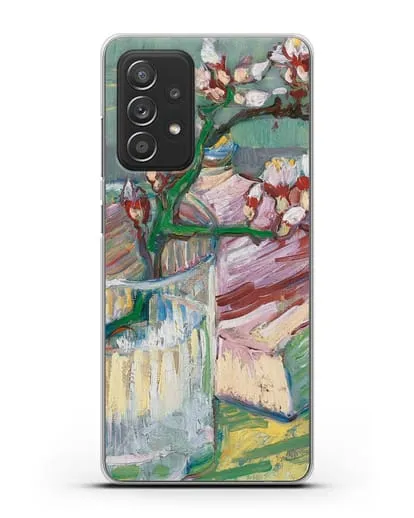 Чехол Ветка цветущего миндаля в стакане и книга (Ван Гог Винсент) силиконовый для Samsung Galaxy A53